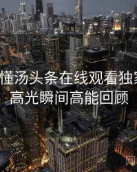 一文读懂汤头条在线观看独家爆料，高光瞬间高能回顾